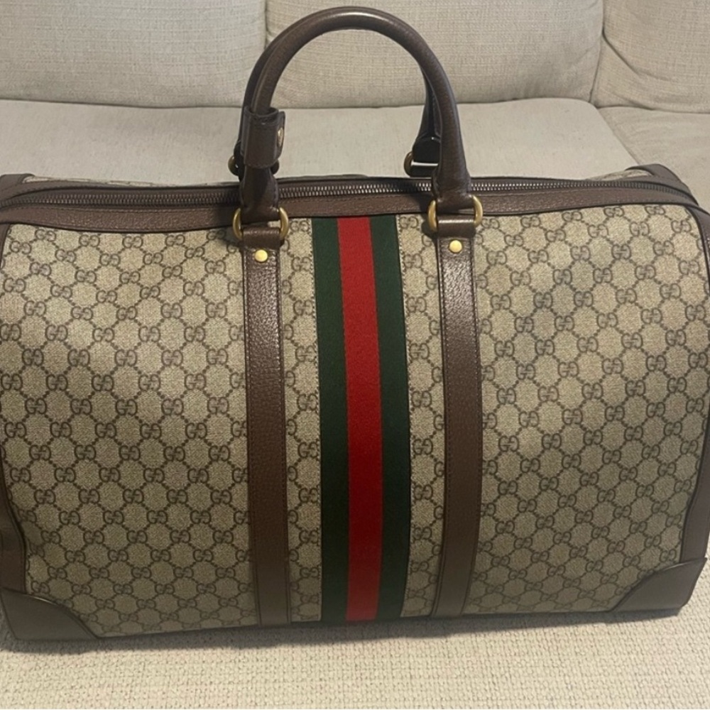 Gucci Brown and Green Men's Travel Bag